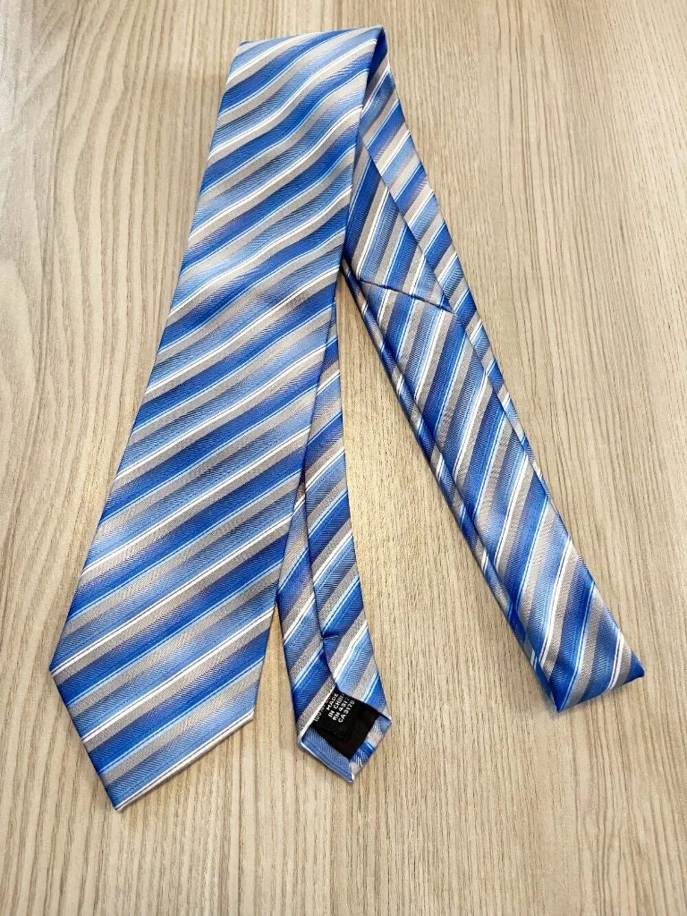 Architect Men's Blue Gray Striped Necktie Classic Business Dress Tie Office
